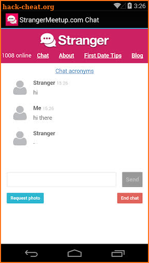 StrangerMeetup.com Chat screenshot