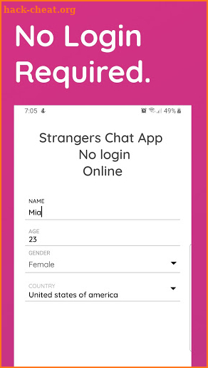 Strangers chat app no login online screenshot