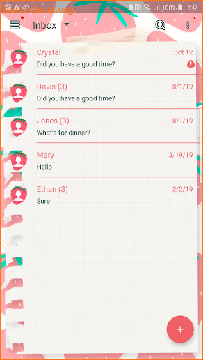 Strawberry diary Next SMS screenshot