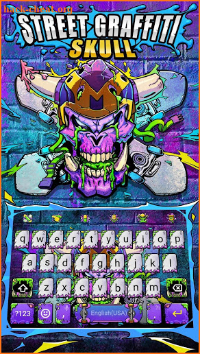 Street Graffiti Skull Keyboard Theme with Emojis screenshot