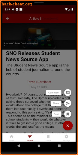 Student News Source screenshot