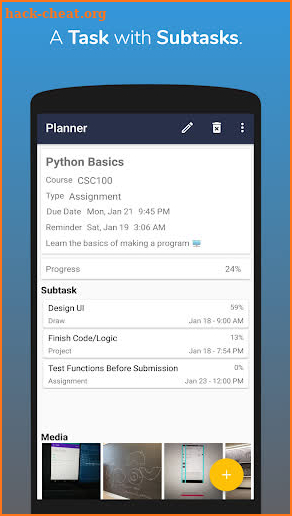 Student Planner - Homework Agenda & Subtasks. screenshot