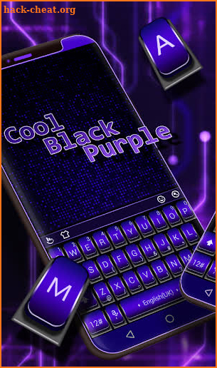 Stunning Black Purple Keyboard Theme screenshot