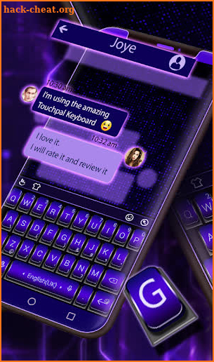 Stunning Black Purple Keyboard Theme screenshot
