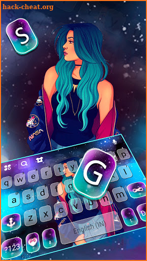 Stylish Girl Keyboard Background screenshot