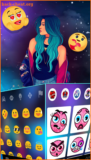 Stylish Girl Keyboard Background screenshot
