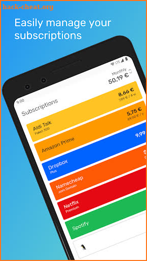Subscriptions - Manage your regular expenses screenshot