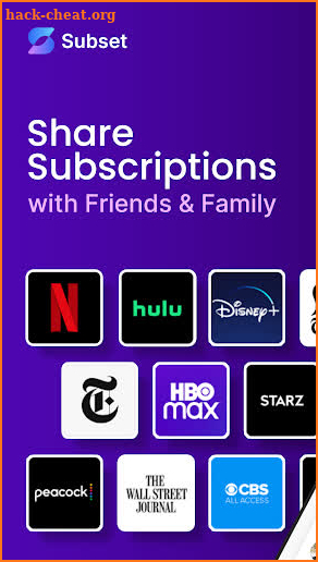 Subset: Share Subscriptions screenshot