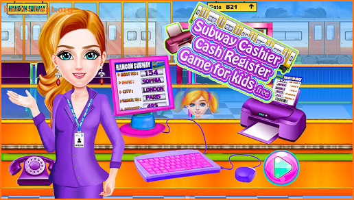 Subway Cashier Cash Register Game for kids free screenshot