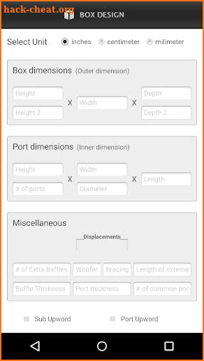 Subwoofer Box Calculator and Diagrams screenshot
