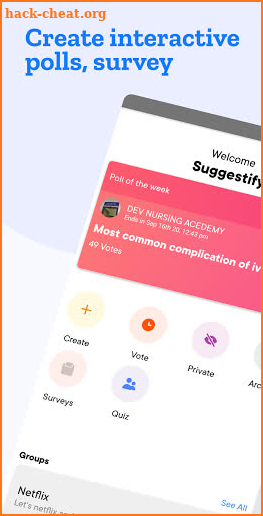 Suggestify - polling, voting, survey, groups, chat screenshot