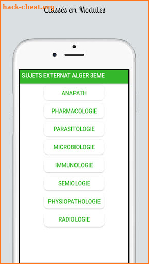 Sujets d'externat 3ème médecine Alger screenshot
