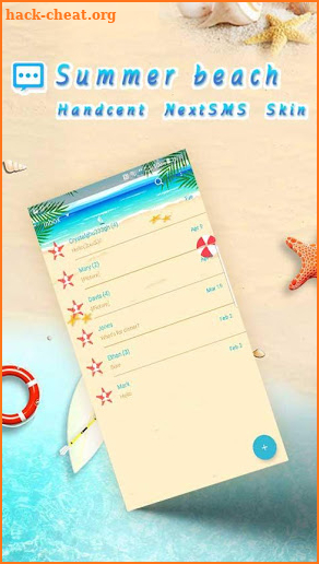 Summer beach skin for Next SMS screenshot