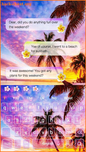 Summer Beach SMS Keyboard Theme screenshot