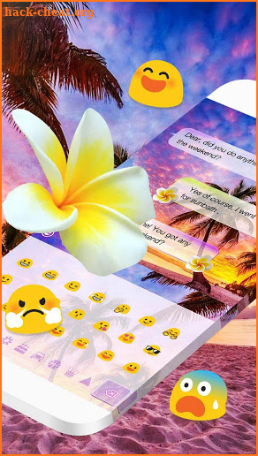 Summer Beach SMS Keyboard Theme screenshot