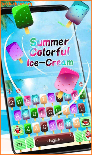 Summer Colorful Ice-cream Keyboard Theme screenshot