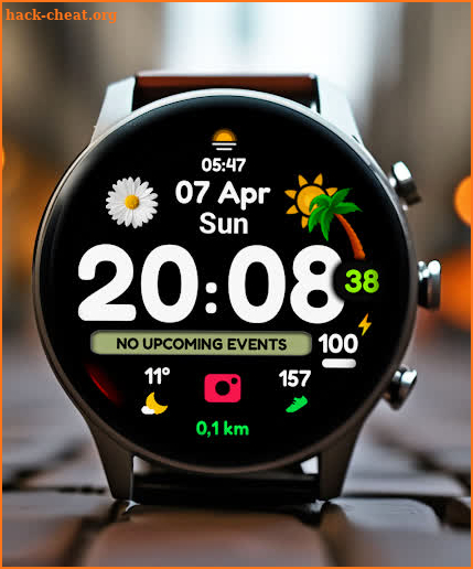 Summer mood digital watchface screenshot