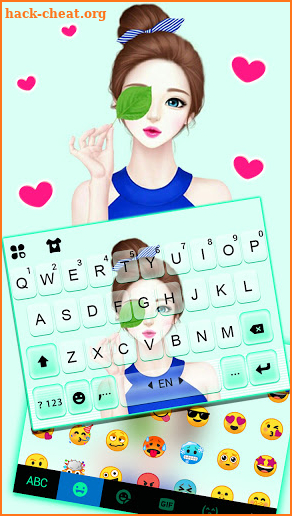 Summer Pretty Girl Keyboard Background screenshot