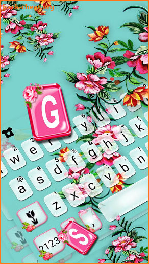 Summer Time Flowers Keyboard Theme screenshot
