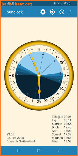Sunclock - Astronomical Clock, Sunrise, Sunset screenshot