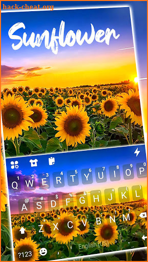Sunflower Field Keyboard Background screenshot