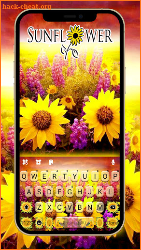 Sunflower Garden Keyboard Background screenshot