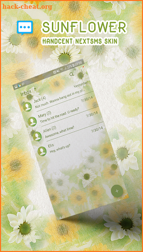 Sunflower skin for Next SMS screenshot