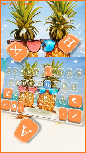 Sunglass Pinapple Keyboard Theme screenshot