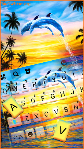 Sunset Dolphins Keyboard Background screenshot