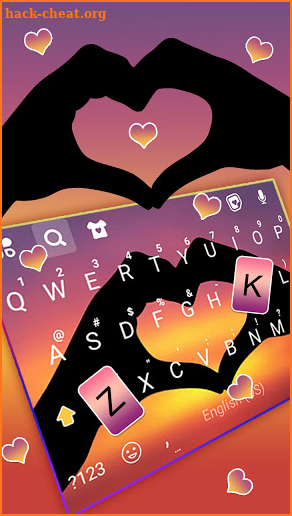 Sunset Love Keyboard Background screenshot