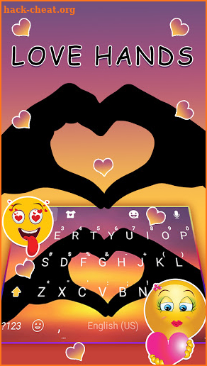 Sunset Love Keyboard Background screenshot