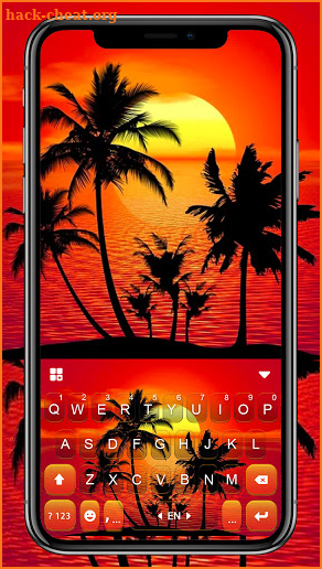 Sunset Palm Tree Keyboard Background screenshot