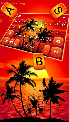 Sunset Palm Tree Keyboard Background screenshot