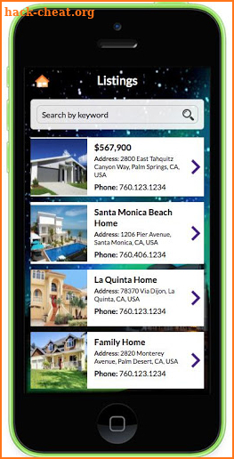 Sunset Realty in Palm Springs screenshot