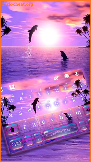 Sunset Sea Dolphin Keyboard Theme screenshot