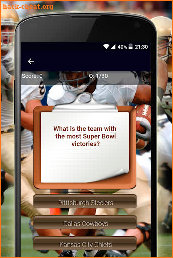 Super Bowl Quiz screenshot