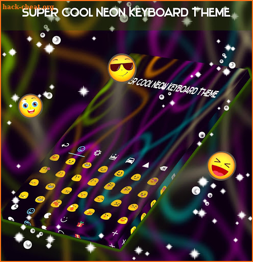 Super Cool Neon Keyboard Theme screenshot