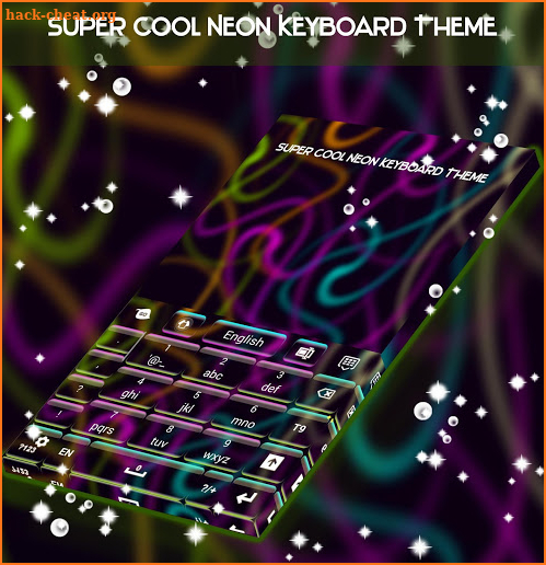 Super Cool Neon Keyboard Theme screenshot