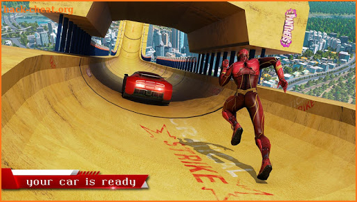 Super Flash Hero Mega Ramp Racing Stunts screenshot