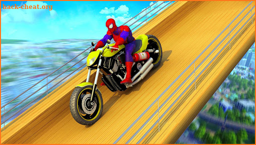 Super Hero Bike Mega Ramp Impossible Stunts Racing screenshot