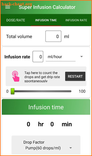 Super Infusion Calculator screenshot
