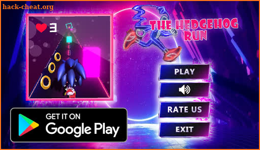 Super Neon Run - Blue Hedgehog Dash screenshot