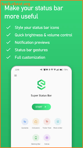 Super Status Bar - Gestures, Notifications & more screenshot