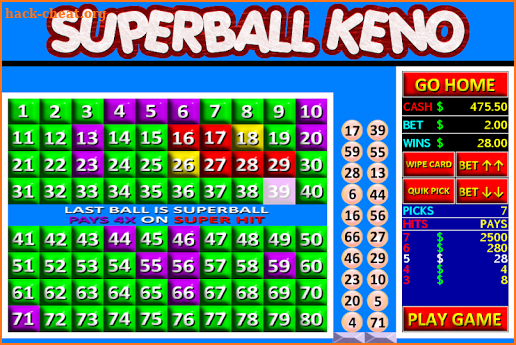 keno number tracker