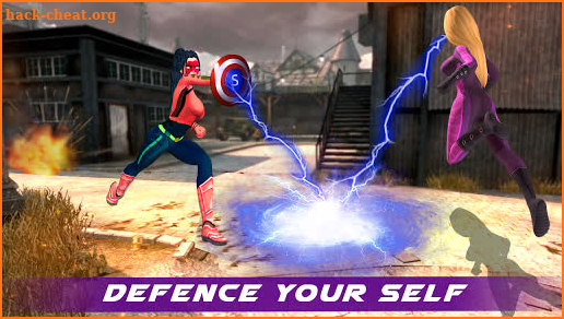 Superhero Captain Girl Street fight screenshot