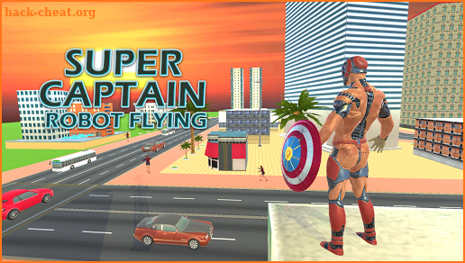 Superhero Captain Robot Flying Newyork City War screenshot