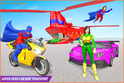 Superhero Car Bike Transport Truck: Helicopter Sim screenshot