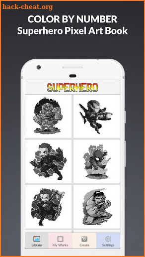 Superhero Color By Number - Superheroes Pixel Art screenshot