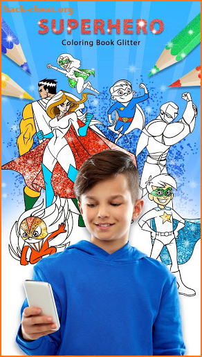 Superhero Coloring Book Glitter: Kids Games screenshot