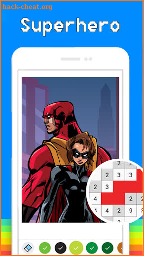 Superhero Coloring Pixel Art Color By Number screenshot